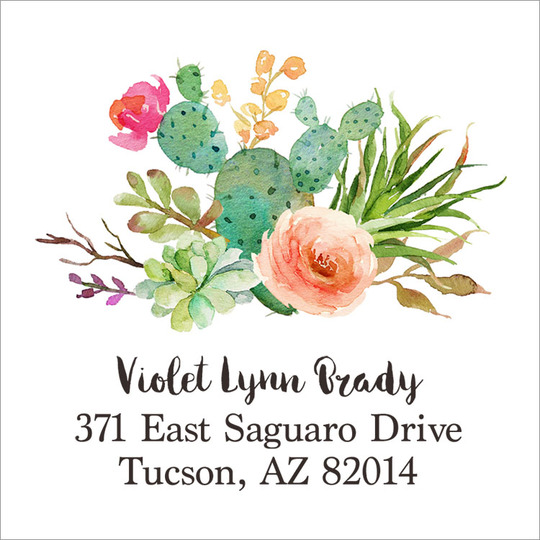 Desert Blooms Square Address Labels